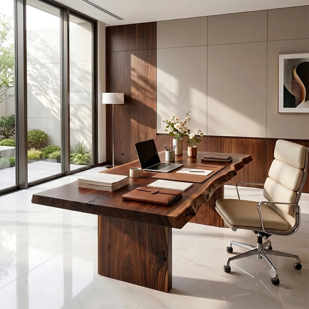 Luxury office Desk , Solid Wood , Live Edge Executive Desk | Modern Office & Conference Table
