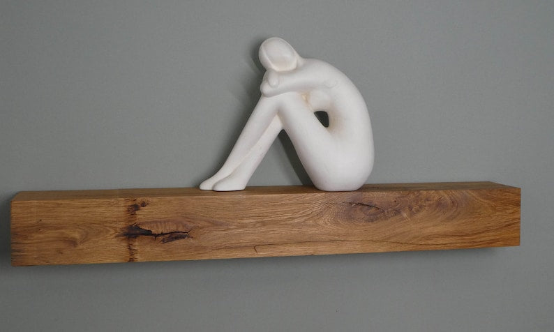 Royal Luxury Floating Shelf Solid Wood Beam Type Solid Wall Shelf With Hidden Brackets - 3 Inch Thickness