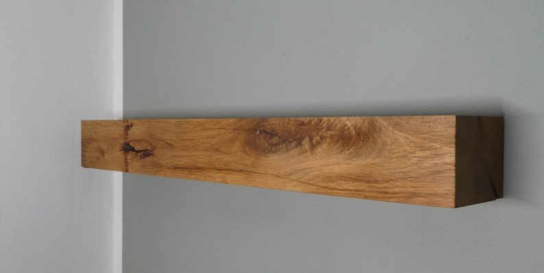 Royal Luxury Floating Shelf Solid Wood Beam Type Solid Wall Shelf With Hidden Brackets - 3 Inch Thickness