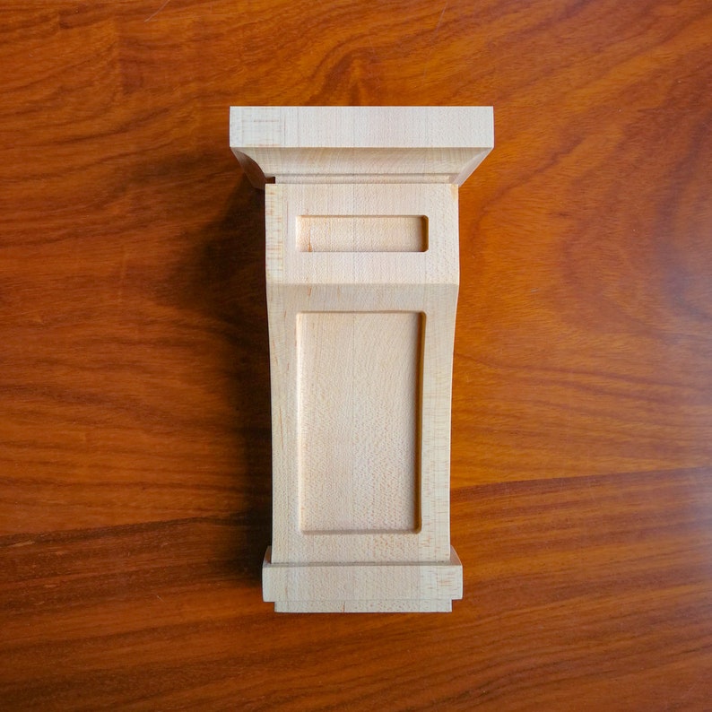 Wood Carved Recessed Mission Corbels, Available in 10 Inch, pair of 2