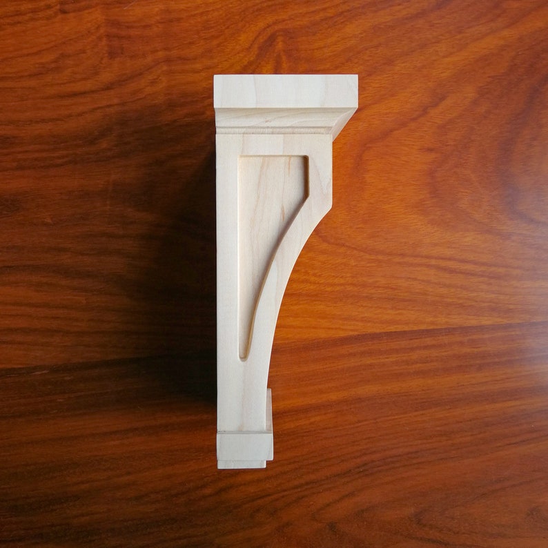 Wood Carved Recessed Mission Corbels, Available in 10 Inch, pair of 2