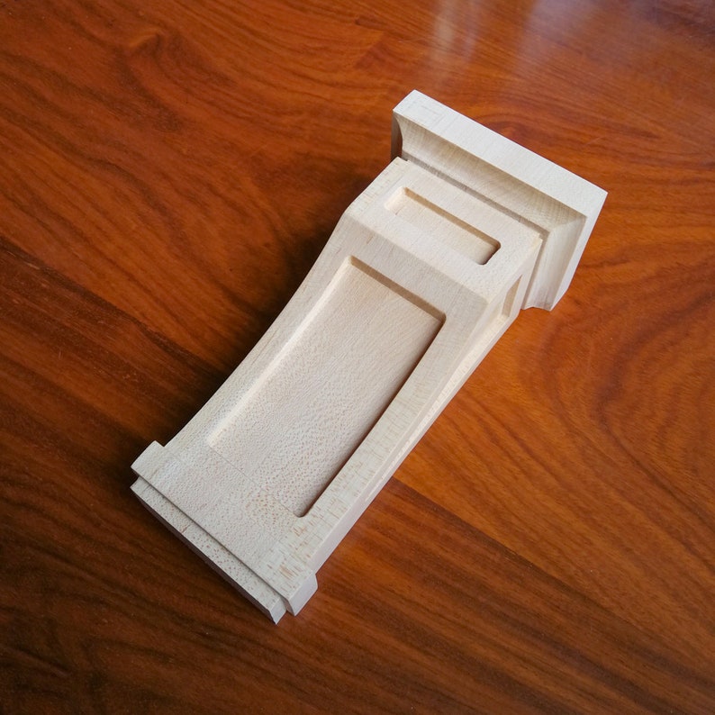 Wood Carved Recessed Mission Corbels, Available in 10 Inch, pair of 2