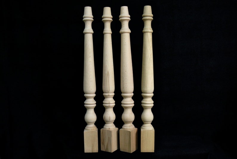 Set of 4 Farmhouse Wood Table Legs Kitchen Island Legs Dinner Table Legs Mid Century Legs Sofa Legs Strong Table Legs