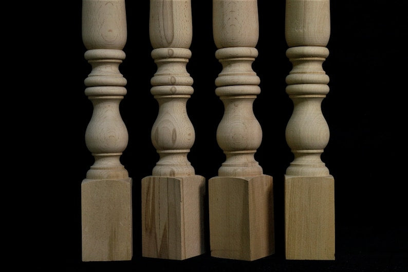 Set of 4 Farmhouse Wood Table Legs Kitchen Island Legs Dinner Table Legs Mid Century Legs Sofa Legs Strong Table Legs