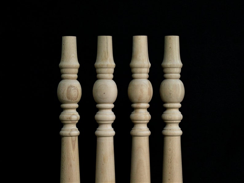 Set of 4 Farmhouse Wood Table Legs Kitchen Island Legs Dinner Table Legs Mid Century Legs Sofa Legs Strong Table Legs