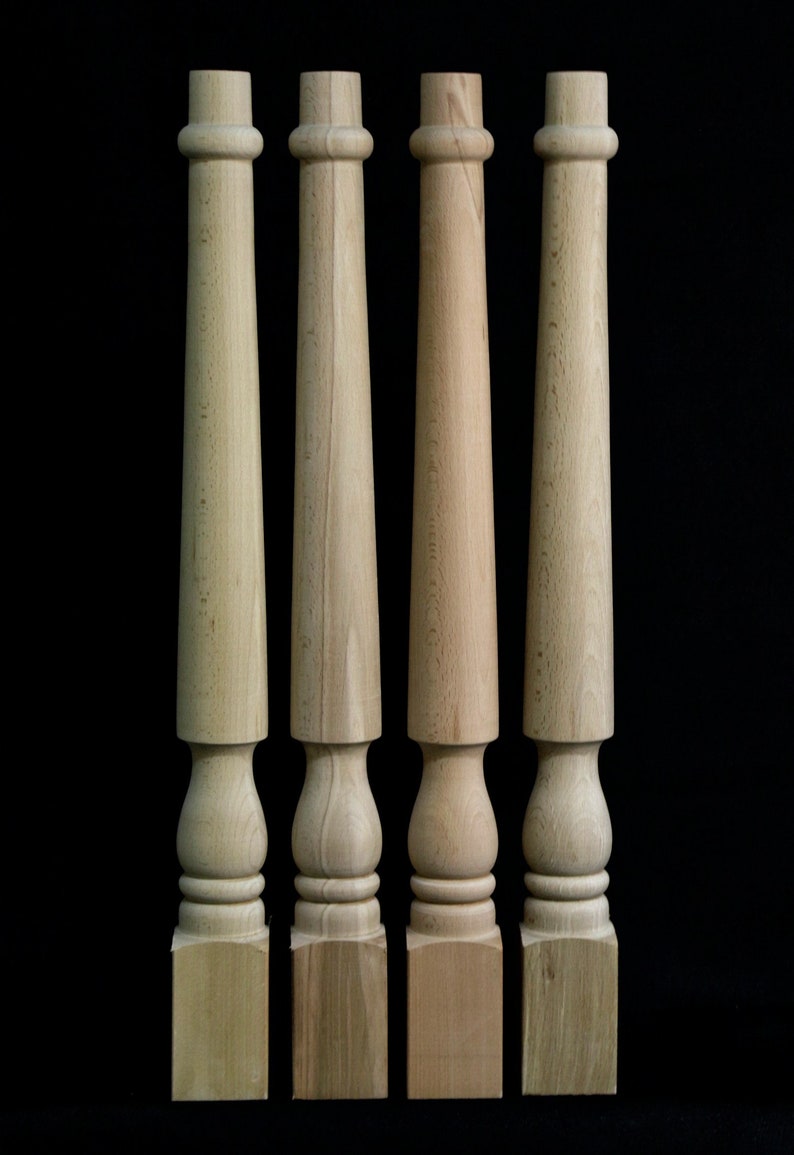 Set of 4 Farmhouse Wood Table Legs Kitchen Island Legs Dinner Table Legs Mid Century Legs Sofa Legs Strong Table Legs Diy Office
