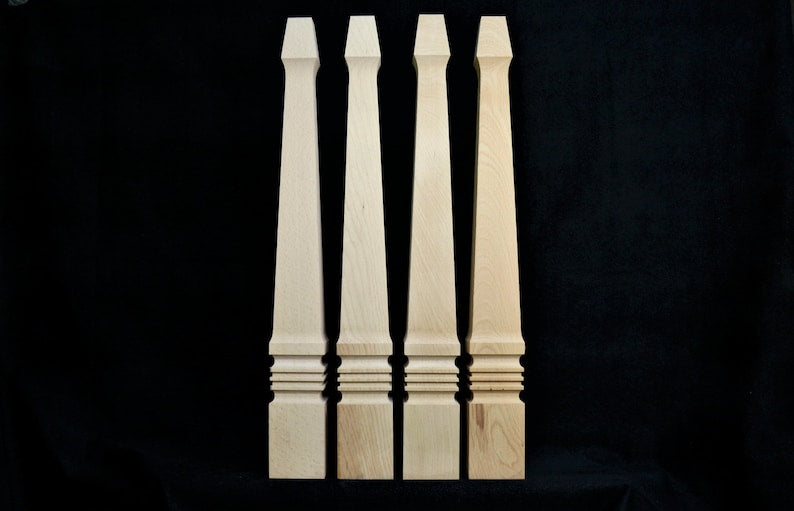 Set of 4 Farmhouse Wood Table Legs Kitchen Island Legs Dinner Table Legs Mid Century Legs Sofa Legs Strong Table Legs