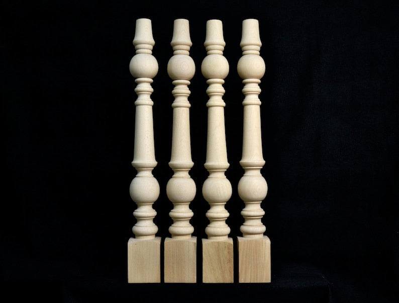 Set of 4 Farmhouse Wood Table Legs Kitchen Island Legs Dinner Table Legs Mid Century Legs Sofa Legs Strong Table Legs