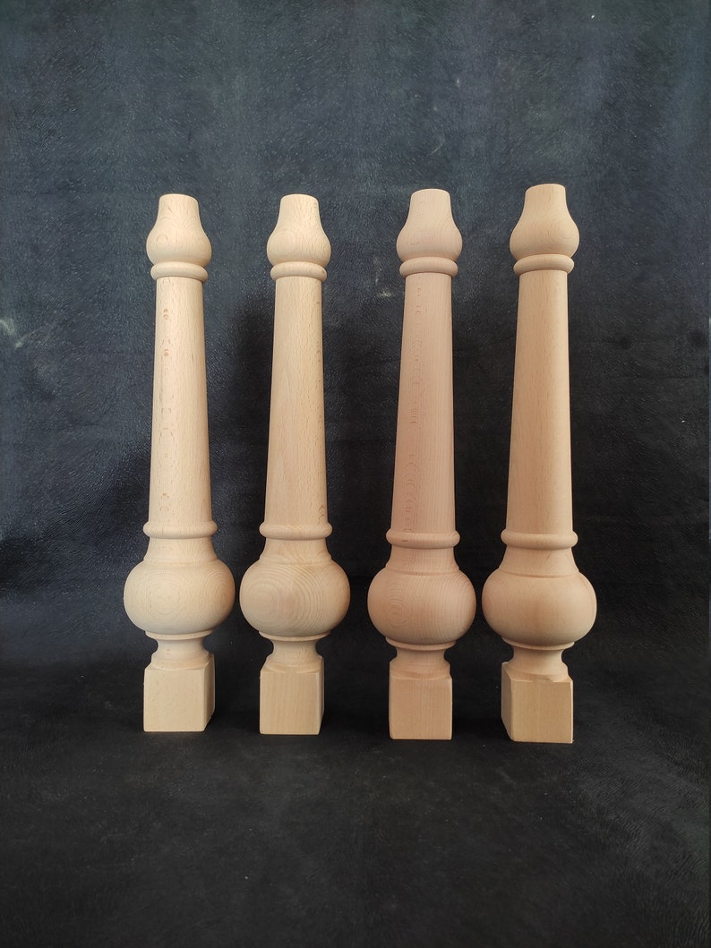 Set of 4 Farmhouse Wood Table Legs , Wooden Table Legs , Luxury Premium Wooden Legs