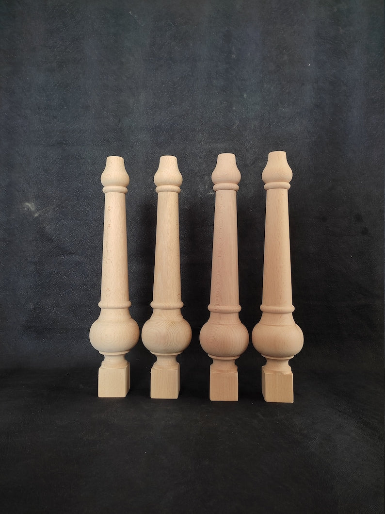 Set of 4 Farmhouse Wood Table Legs , Wooden Table Legs , Luxury Premium Wooden Legs
