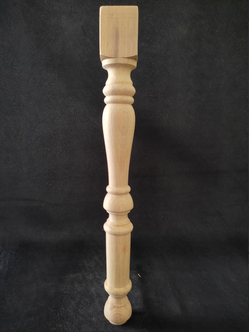 Set of 4 Wooden Table Legs, Table Leg, Farmhouse Table Leg, Wood Leg, Turned Leg, DIY Table Leg, Furniture Legs