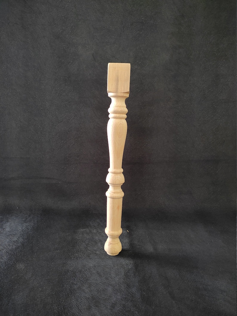Set of 4 Wooden Table Legs, Table Leg, Farmhouse Table Leg, Wood Leg, Turned Leg, DIY Table Leg, Furniture Legs
