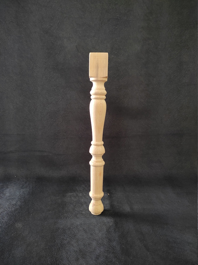 Set of 4 Wooden Table Legs, Table Leg, Farmhouse Table Leg, Wood Leg, Turned Leg, DIY Table Leg, Furniture Legs