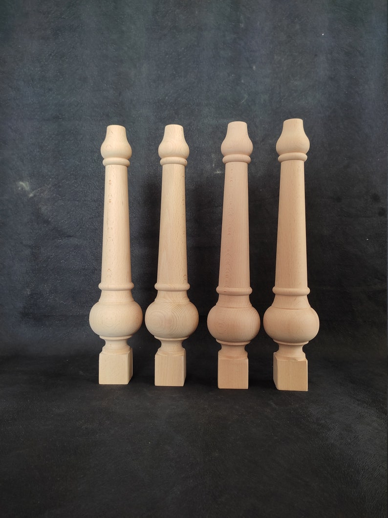 Set of 4 Farmhouse Wood Table Legs , Wooden Table Legs , Luxury Premium Wooden Legs