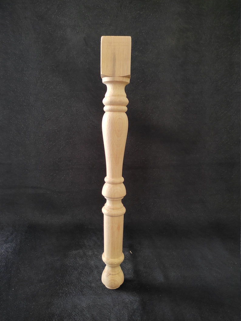 Set of 4 Wooden Table Legs, Table Leg, Farmhouse Table Leg, Wood Leg, Turned Leg, DIY Table Leg, Furniture Legs