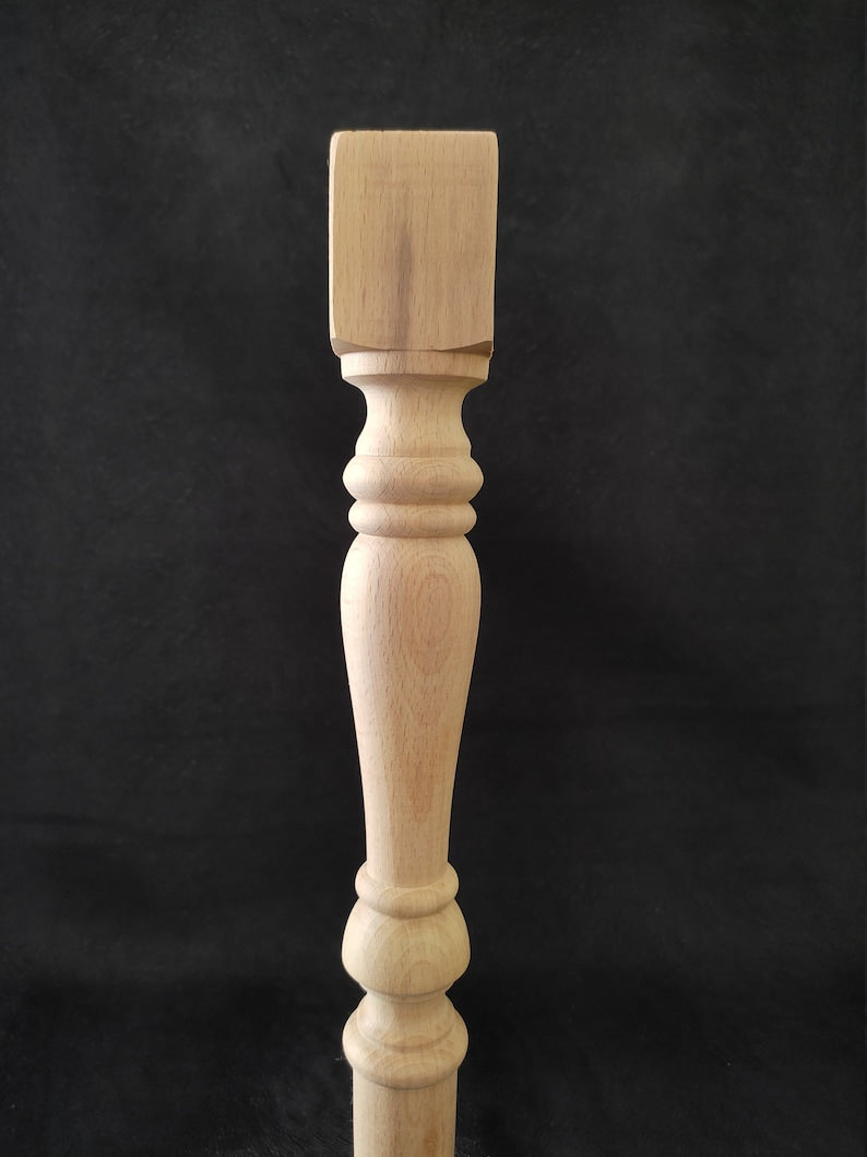 Set of 4 Wooden Table Legs, Table Leg, Farmhouse Table Leg, Wood Leg, Turned Leg, DIY Table Leg, Furniture Legs