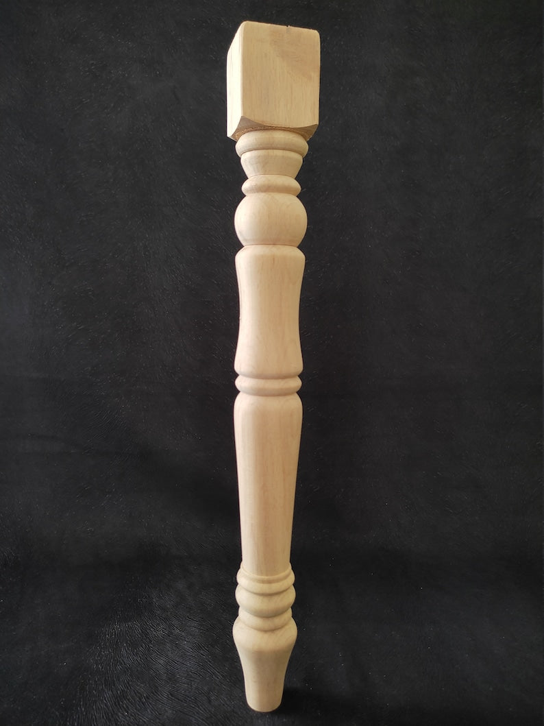 Set of 4 Wood Dining Table Legs, Unfinished Farmhouse Table Leg, Dresser Leg, Table Base, Table Post, Wooden Table Leg Wood Furniture Leg, Wooden leg