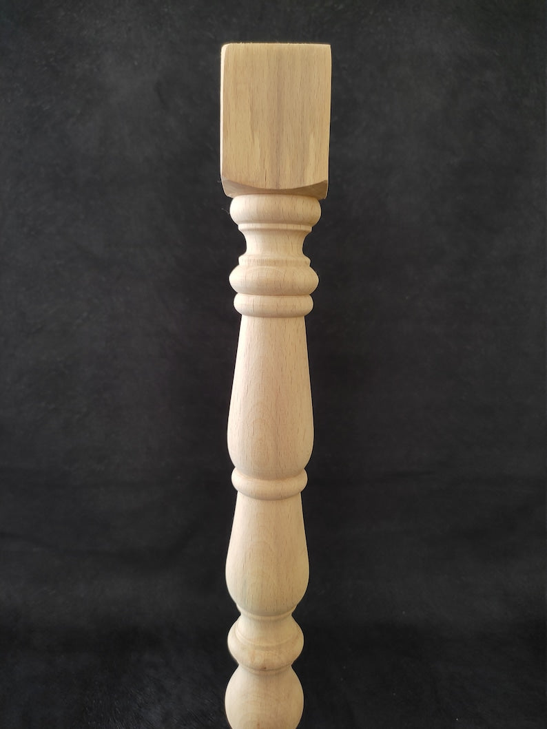 Set of 4 Farmhouse Table Legs, Rustic Furniture Leg, Wood Bed Feet, Sofa Leg Wood, Coffee Table Leg, Wooden Leg, Wood Turned Feet, Hand Carved Leg