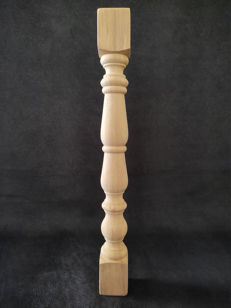 Set of 4 Farmhouse Table Legs, Rustic Furniture Leg, Wood Bed Feet, Sofa Leg Wood, Coffee Table Leg, Wooden Leg, Wood Turned Feet, Hand Carved Leg