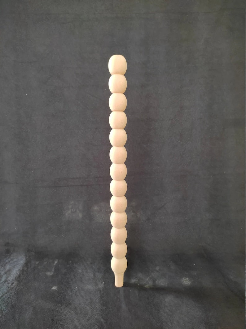 Set of 4 Round Modern Bead Wooden Table Legs, Farmhouse Furniture Leg, Cottage Dining Table Leg, Unfinished Wooden Table Leg, Turned Leg