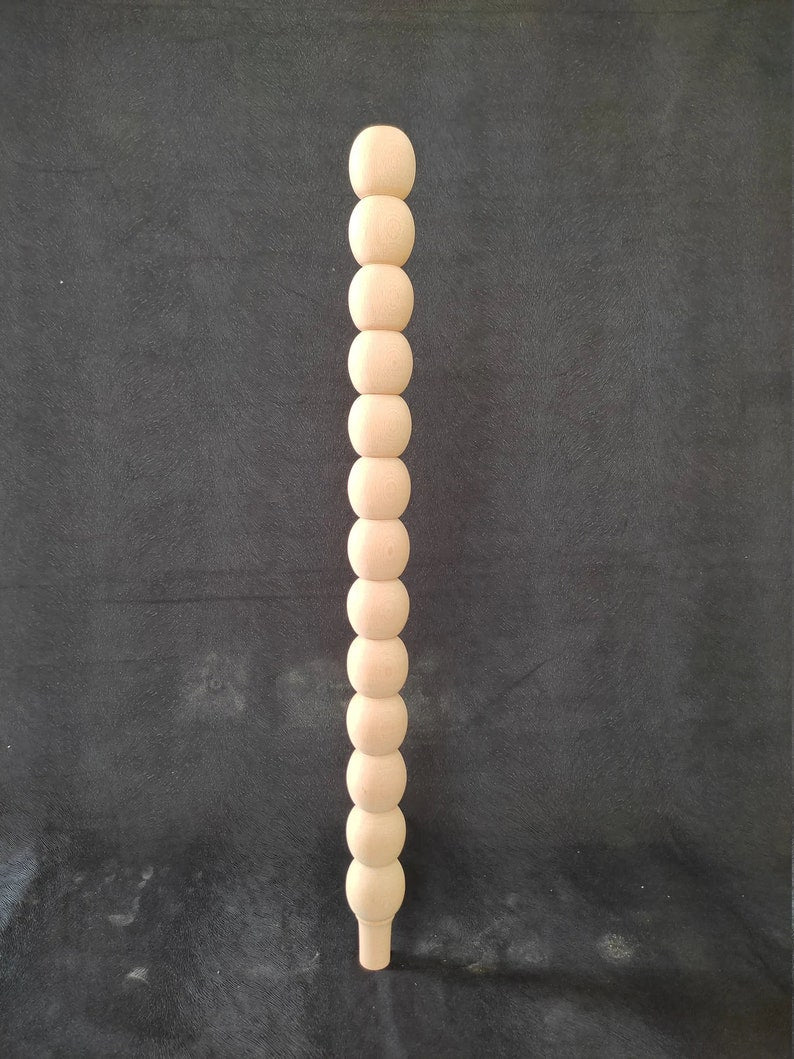 Set of 4 Round Modern Bead Wooden Table Legs, Farmhouse Furniture Leg, Cottage Dining Table Leg, Unfinished Wooden Table Leg, Turned Leg