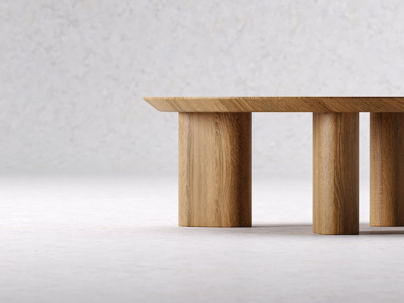 Modern Round Coffee Table - Coffee table - Wood coffee table - Unique table - Large coffee table - Solid Teak table - Living room furniture