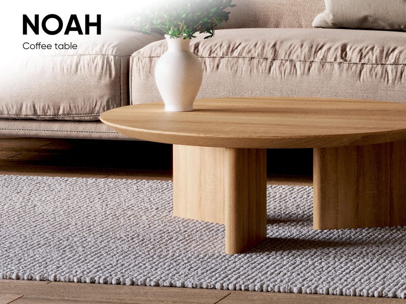 Set of Round Coffee Table - Unique coffee table set - Nesting coffee table - Solid Teak table - Scandi coffee table