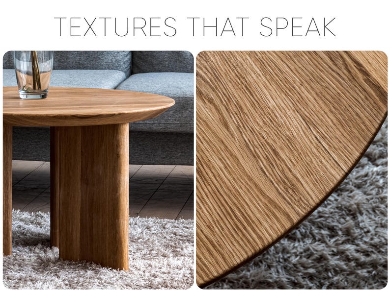 Set of Round Coffee Table - Unique coffee table set - Nesting coffee table - Solid Teak table - Scandi coffee table