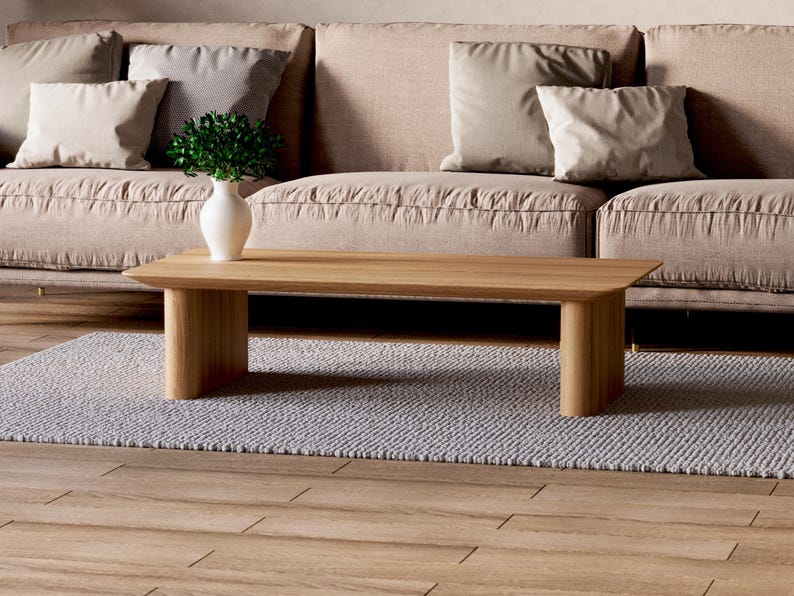 Modern Coffee Table - Rectangular coffee table - Wooden coffee table - Unique coffee table - Low coffee table - Teak wood coffee table