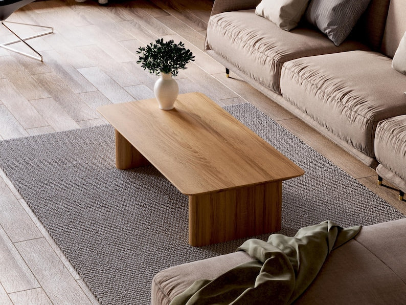 Modern Coffee Table - Rectangular coffee table - Wooden coffee table - Unique coffee table - Low coffee table - Teak wood coffee table