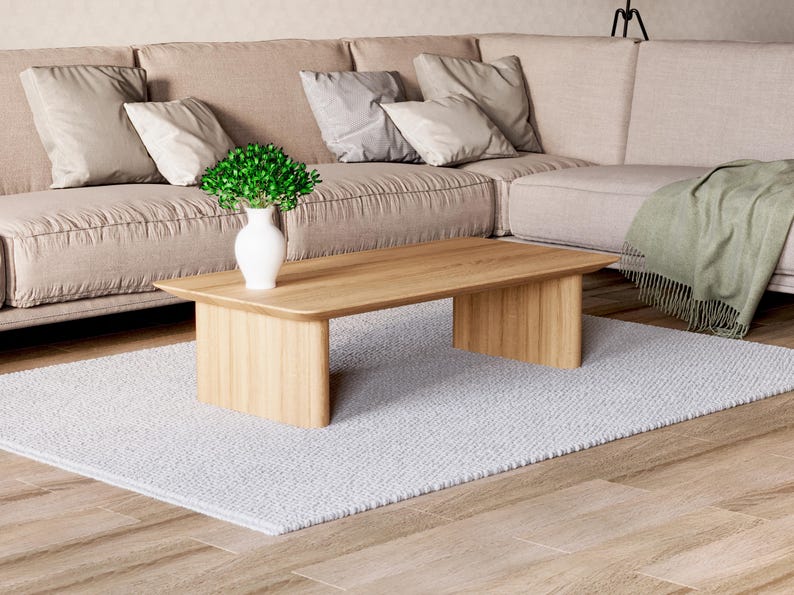 Modern Coffee Table - Rectangular coffee table - Wooden coffee table - Unique coffee table - Low coffee table - Teak wood coffee table