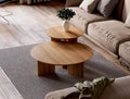 Set of Round Coffee Table - Unique coffee table set - Nesting coffee table - Solid Teak table - Scandi coffee table
