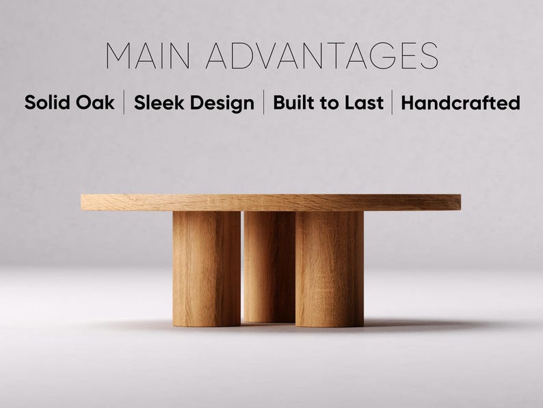 Round coffee table - Modern coffee table - Unique coffee table - Wood coffee table - Minimalist Teak table - Japandi coffee table
