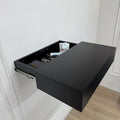 Wooden Floating Shelf Hidden Drawer , Secret Storage Wall Shelf, Minimalist Bedroom Entryway