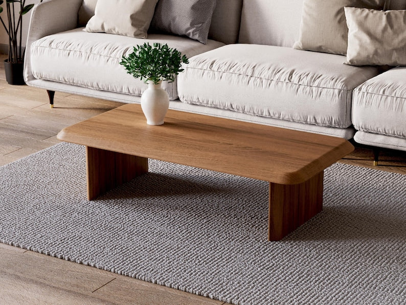 Japandi Coffee Table - Wooden coffee table - Unique coffee table - Solid Teak coffee table - Modern coffee table - Living room coffee table