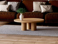 Round coffee table - Modern coffee table - Unique coffee table - Wood coffee table - Minimalist Teak table - Japandi coffee table