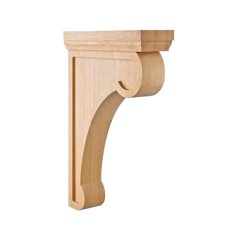 PAIR of Wood Carved Shelf Bracket, Counter top Corbel, Wooden Brackets - 10 Inch
