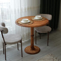 Royal Handcrafted Cafe Table Handmade Solid Wood Round Dining Table, Modern Kitchen Bistro Table