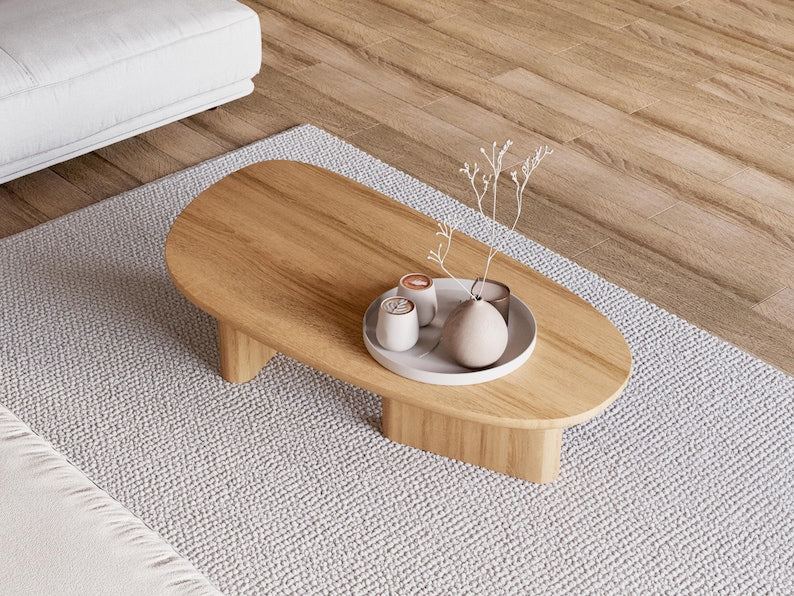 Modern Coffee Table - Unique Coffee table - Solid wood coffee table - Japandi coffee table - Living room coffee table