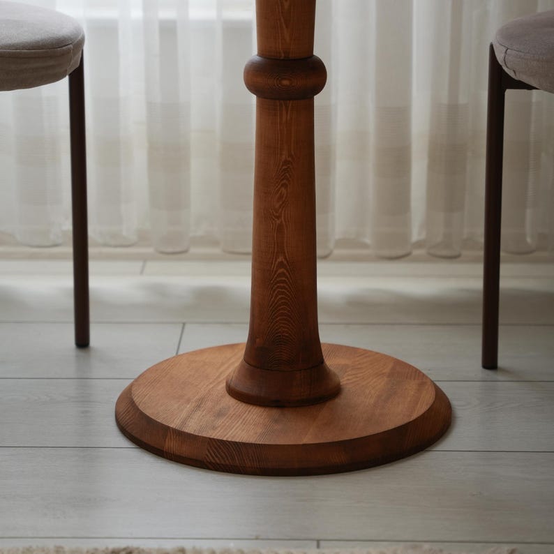 Royal Handcrafted Cafe Table Handmade Solid Wood Round Dining Table, Modern Kitchen Bistro Table