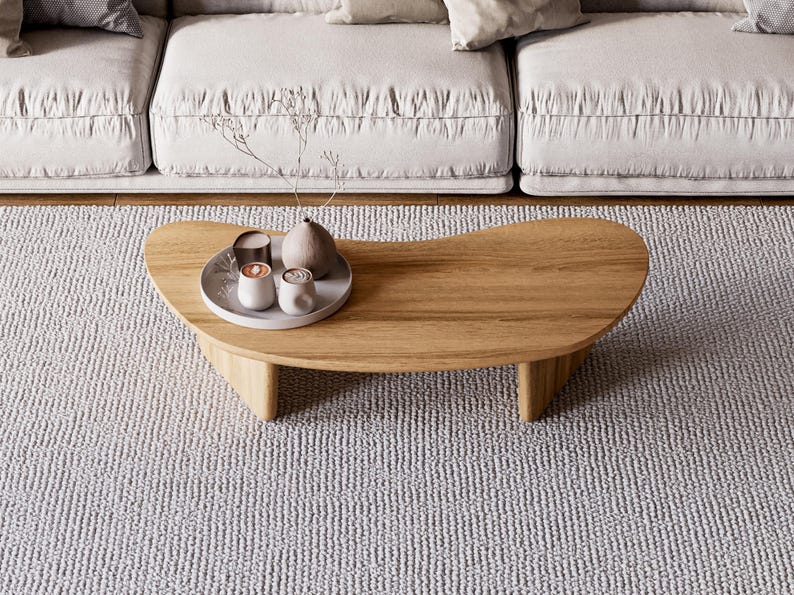 Japandi Coffee Table - Modern coffee table - Unique coffee table - Solid Teak coffee table - Modern coffee table - Living room coffee table