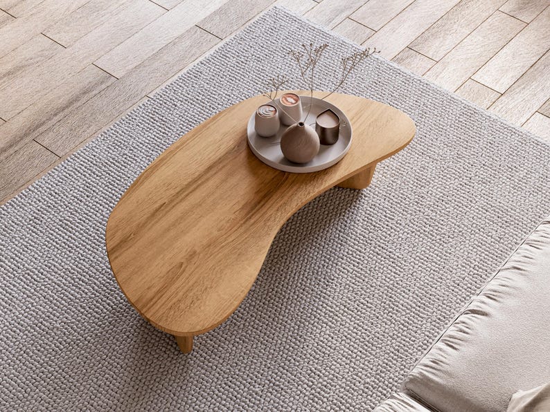 Japandi Coffee Table - Modern coffee table - Unique coffee table - Solid Teak coffee table - Modern coffee table - Living room coffee table