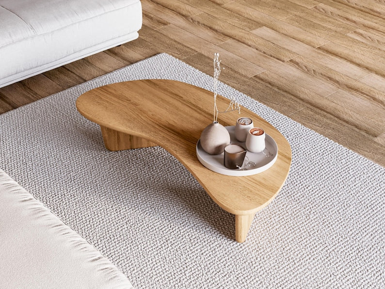 Japandi Coffee Table - Modern coffee table - Unique coffee table - Solid Teak coffee table - Modern coffee table - Living room coffee table