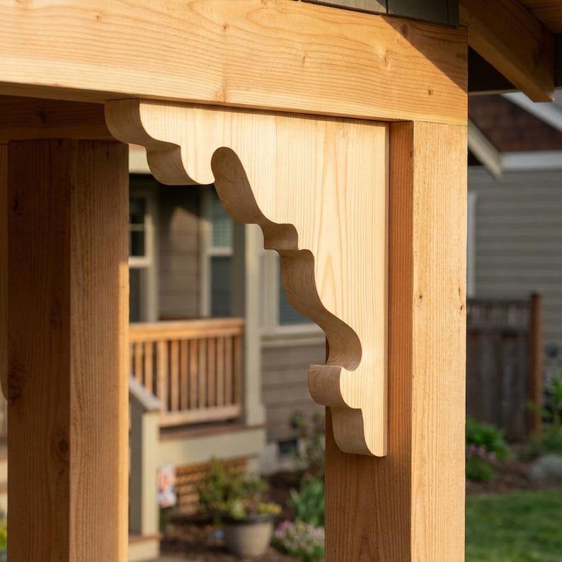 Luxury Gingerbread bracket - Classic Style Bracket, Wooden Corbel Designer , Big Corbel - Pair of 2