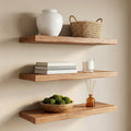 Set of 3 Heavy Duty Floating Shelves, Wood Wall Shelf, Minimalist Floating Nightstand, Custom Size Wooden Bookshelf, Entryway Wall Decor