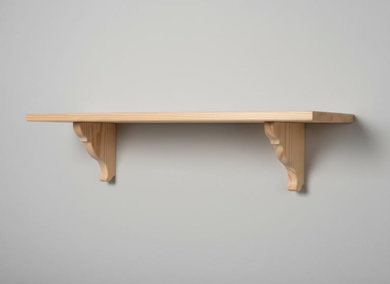 Luxury Wooden Floating Shelf with Brackets - 2 Feet
