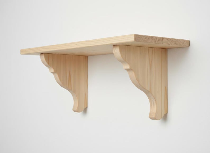 Luxury Wooden Floating Shelf with Brackets - 2 Feet