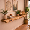Premium handmade Floating Live Edge Shelf - Acacia Wood, Rustic Wall Shelf - 4 Feet length