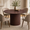 Nordic Round Dining Table – Solid Wood Table Modern Minimalist Center Table for Dining Room & Living Room - Without Chair