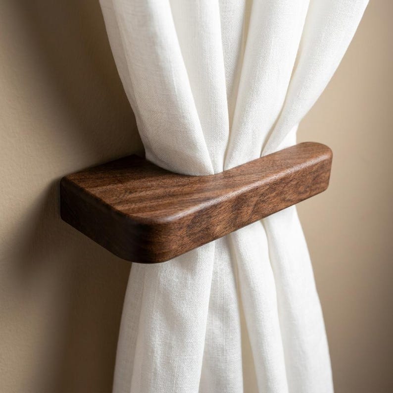 Luxury Wooden Curtain Holder Pair of Curtain Holdbacks , Pair of 2